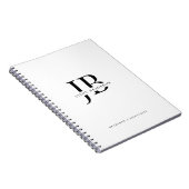 シンプルプロフェッショナルクラシックモノグラムと名前 ノートブック (右側)