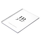 シンプルプロフェッショナルクラシックモノグラムと名前 ノートブック (左側)