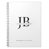 シンプルプロフェッショナルクラシックモノグラムと名前 ノートブック (正面)