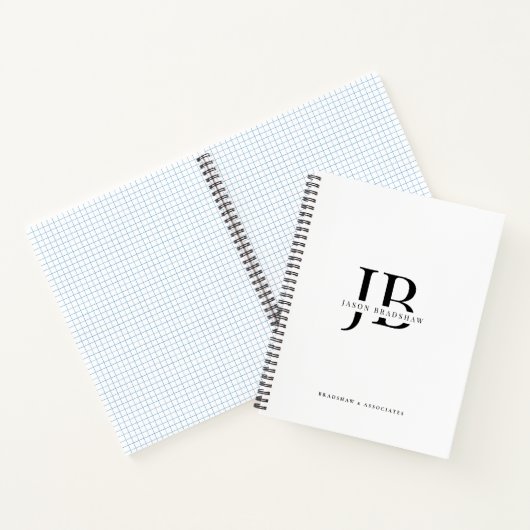 シンプルプロフェッショナルクラシックモノグラムと名前 ノートブック (内部)