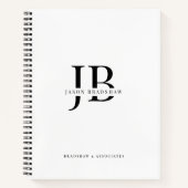 シンプルプロフェッショナルクラシックモノグラムと名前 ノートブック (正面)