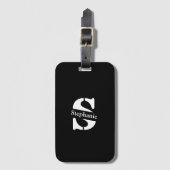 シンプルプロフェッショナルクラシックモノグラムと名前 ラゲッジタグ (正面縦)