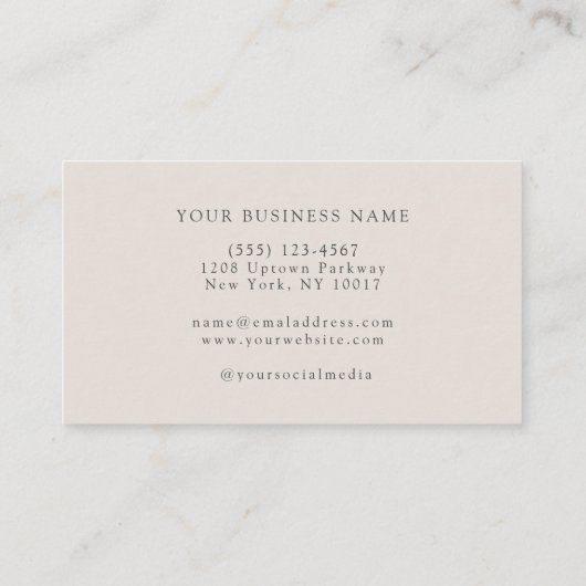 シンプルプロフェッショナルクラシックモノグラムと名前 名刺 (裏面)