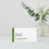 シンプルプロフェッショナルグリーンQRコードオアロゴ 名刺 (スタンド正面)