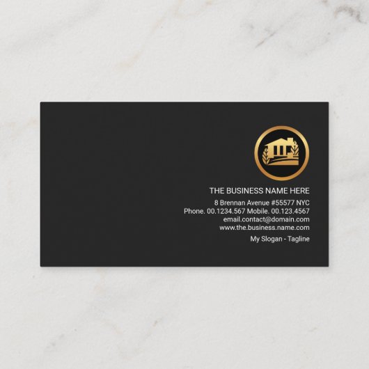 シンプルプロフェッショナルグレーの屋上レイヤ 名刺 (裏面)