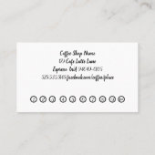 シンプルプロフェッショナルコーヒーショップロイヤリティカード 名刺 (裏面)