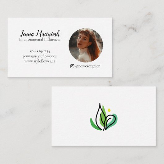 シンプルプロフェッショナルサークルポートレート 名刺 (正面/裏面)