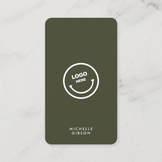 シンプルプロフェッショナルダークグリーン軍モダン 名刺 (正面)
