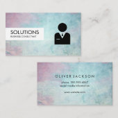 シンプルプロフェッショナルテクススタイリッシュチャのビジネスアイコン 名刺 (正面/裏面)