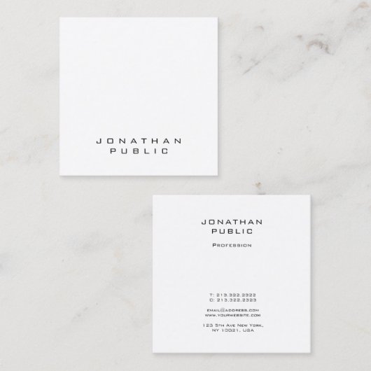 シンプルプロフェッショナルデザイン洗練テンプレート スクエア名刺 (正面/裏面)