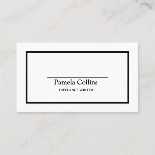 シンプルプロフェッショナルバエレガントルク&ホワイト 名刺 (正面)