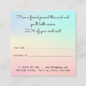 シンプルプロフェッショナルパステルモダンシェード 紹介カード (裏面)