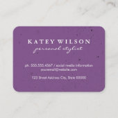 シンプルプロフェッショナルパープルグランジ金ゴールド縁ど付き 名刺 (正面)
