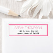 シンプルプロフェッショナルピンクストライプの縁どラベル ラベル (インサイチュ)