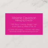 シンプルプロフェッショナルピンクベーカーズビジネスカード 名刺 (裏面)