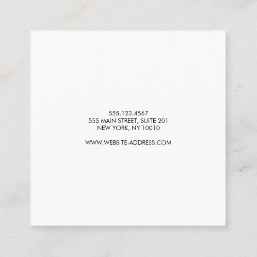 シンプルプロフェッショナルブモダンラックスクエア スクエア名刺 (裏面)