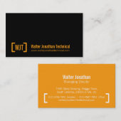 シンプルプロフェッショナルブラックオレンジの名刺 名刺 (正面/裏面)