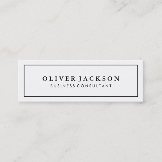 シンプルプロフェッショナルブラックホワ縁どイトミニマリスト スキニー名刺 (正面)
