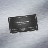 シンプルプロフェッショナルブラックメタリックモダンルック マグネット名刺 (インサイチュ)