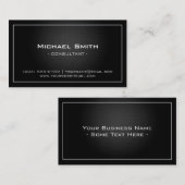 シンプルプロフェッショナルブラックメタリックモダンルック 名刺 (正面/裏面)