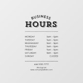 シンプルプロフェッショナルブラック営業営業営業時間 ウィンドウサイン (シート)