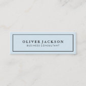 シンプルプロフェッショナルブルーホワイトミニマ縁どリスト スキニー名刺 (正面)