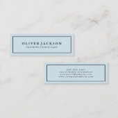 シンプルプロフェッショナルブルーホワイトミニマ縁どリスト スキニー名刺 (正面/裏面)