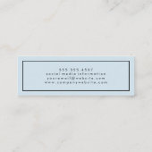 シンプルプロフェッショナルブルーホワイトミニマ縁どリスト スキニー名刺 (裏面)