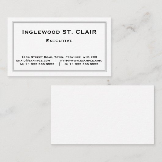 シンプルプロフェッショナルプロファイルカード 名刺 (正面/裏面)