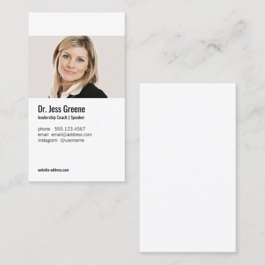 シンプルプロフェッショナルプロファイル写真イメージの追加 名刺 (正面/裏面)