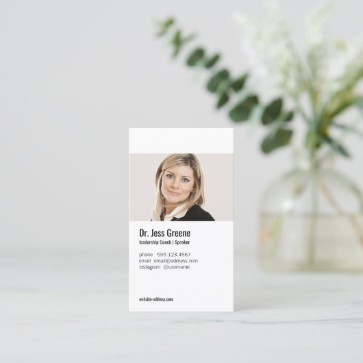 シンプルプロフェッショナルプロファイル写真イメージの追加 名刺 (スタンド正面)