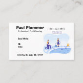 シンプルプロフェッショナルプール清掃用名刺 名刺 (正面)