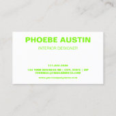 シンプルプロフェッショナルミニマルフログリーンライム 名刺 (裏面)