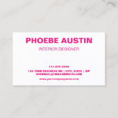 シンプルプロフェッショナルミニマルフロピンク 名刺 (裏面)