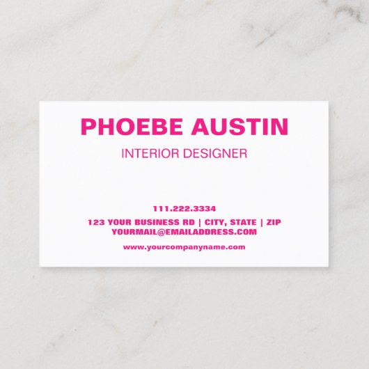 シンプルプロフェッショナルミニマルフロピンク 名刺 (裏面)