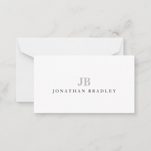 シンプルプロフェッショナルミニマルモノグラム ノートカード (正面)