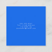シンプルプロフェッショナルモダンコバルトブルー スクエア名刺 (裏面)