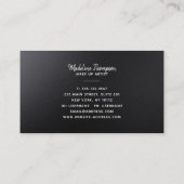 シンプルプロフェッショナルモダンメタルブラックフォト 名刺 (裏面)