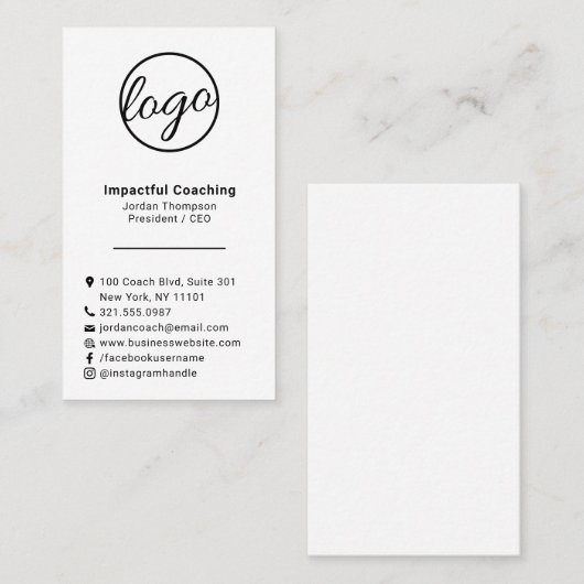 シンプルプロフェッショナルモダンロゴのソーシャルメディアのアイコン 名刺 (正面/裏面)
