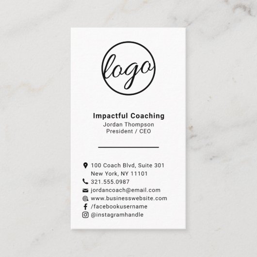 シンプルプロフェッショナルモダンロゴのソーシャルメディアのアイコン 名刺 (正面)