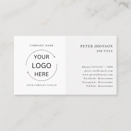 シンプルプロフェッショナルモダン会社のロゴ 名刺 (正面)