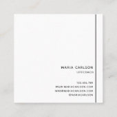 シンプルプロフェッショナルモダン白黒 スクエア名刺 (裏面)