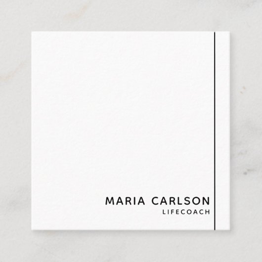 シンプルプロフェッショナルモダン白黒 スクエア名刺 (正面)