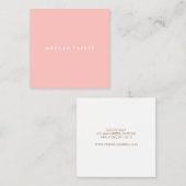 シンプルプロフェッショナルモダン赤面ピンクスクエア スクエア名刺 (正面/裏面)