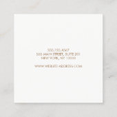 シンプルプロフェッショナルモダン赤面ピンクスクエア スクエア名刺 (裏面)