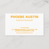 シンプルプロフェッショナルモノクミニマルロムオレンジ 名刺 (裏面)