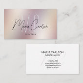 シンプルプロフェッショナルモノグラムモダンメタリックスクア 名刺 (正面/裏面)