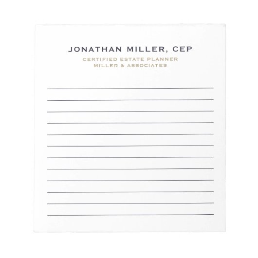 シンプルプロフェッショナルラインメモ帳 ノートパッド (正面)