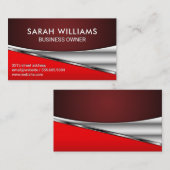 シンプルプロフェッショナルレッドメタリック 名刺 (正面/裏面)