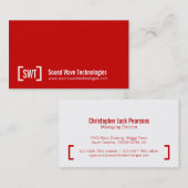 シンプルプロフェッショナルレッド白の名刺 名刺 (正面/裏面)